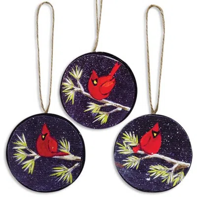 Homegifo Cardinal Ornament 3 Asstd. In Blue