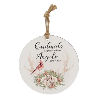 Homegifo Cardinals Appear When Angels Are Near Round Ornament In White