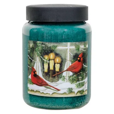 Homegifo Cardinals Nesting Jar Candle 26 oz In Green