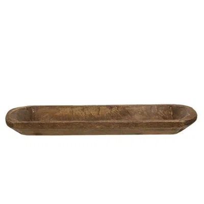 Homegifo Carved Wood Small Bread Bowl In Brown