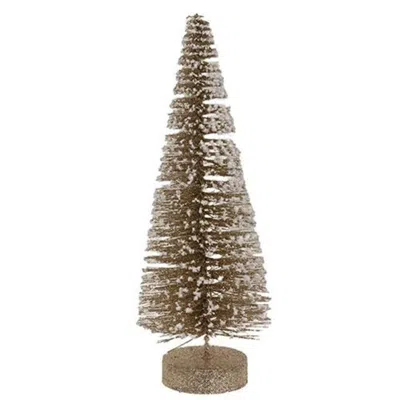 Homegifo Champaign White Glitter Tree 12" In Brown