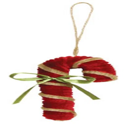 Homegifo Chenille Candy Cane Ornament In Multi