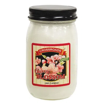 Homegifo Cherry Blossom 12oz. Pint Jar Candle In White