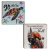 Homegifo Chill Turtle Sayings Square Block 2 Asstd.