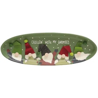 Homegifo Chillin' With My Gnomies Wooden Tray In Green