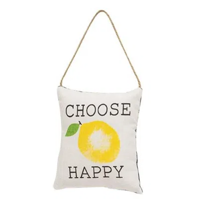 Homegifo *choose Happy Lemon Pillow Ornament In White
