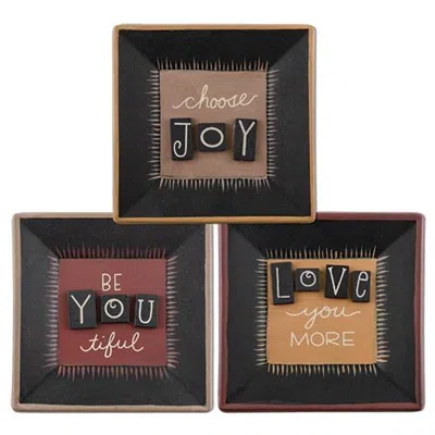 Homegifo *choose Joy Square Plate 3 Asstd. In Multi