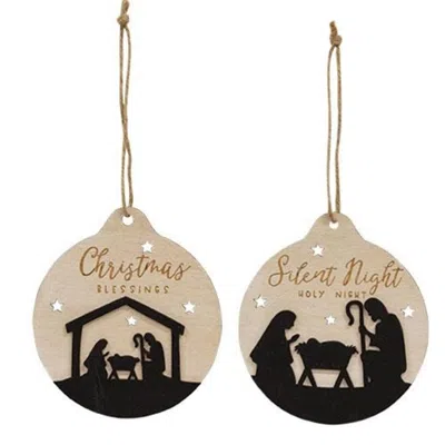 Homegifo Christmas Blessings Silhouette Bulb Ornament 2 Asstd.
