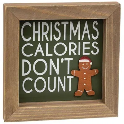 Homegifo Christmas Calories Don't Count Framed Sign In Brown