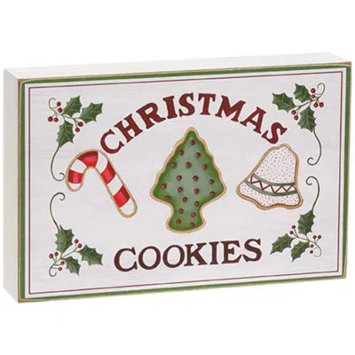 Homegifo Christmas Cookies & Holly Box Sign In White