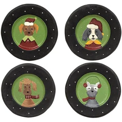 Homegifo *christmas Dog Plate 4 Asstd. In Black