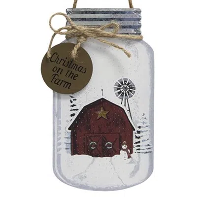 Homegifo *christmas On The Farm Mason Jar Hanger In Transparent
