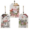 Homegifo Christmas Snowman Beaded Wood Tag 3 Asstd.