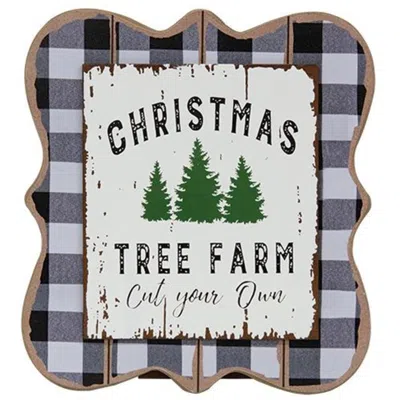 Homegifo *christmas Tree Farm Buffalo Check Easel In Multi