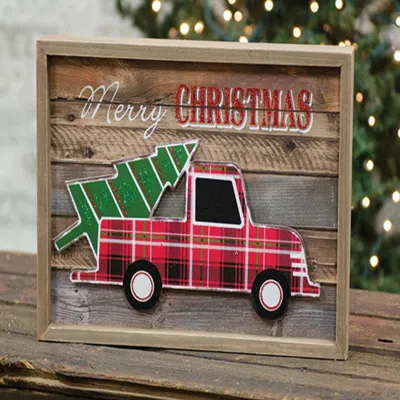 Homegifo *christmas Truck Framed Sign In Multi