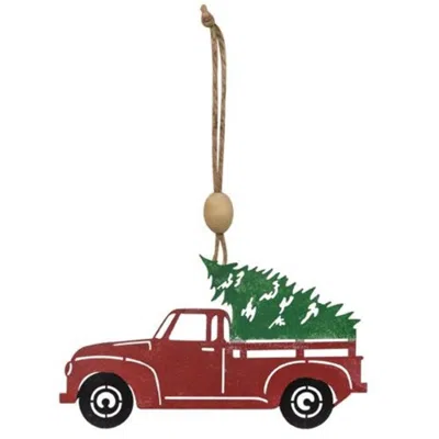 Homegifo Christmas Truck Iron Ornament In Red