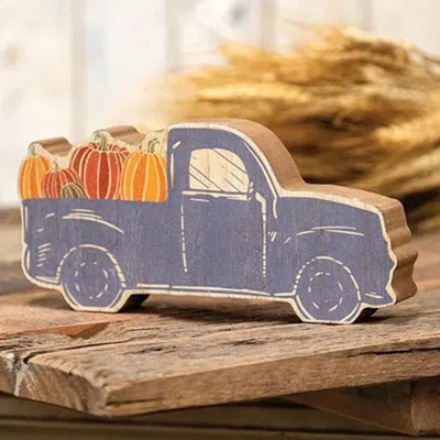 Homegifo *chunky Blue Pumpkin Truck Sitter