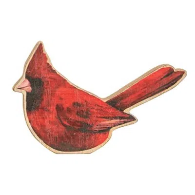 Homegifo Chunky Wood Cardinal Sitter In Black