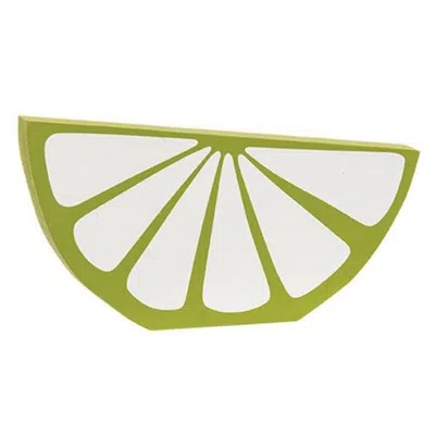 Homegifo Chunky Wooden Lime Slice Sitter In Green