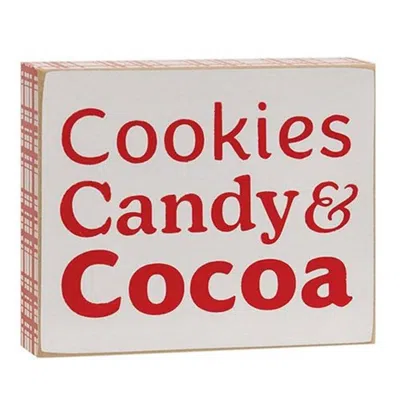 Homegifo Cookies Candy & Cocoa Box Sign In Red