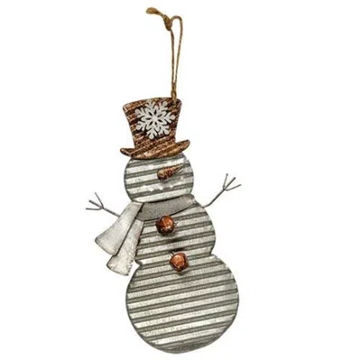 Homegifo Corrugated Jingle Snowman Ornament In Brown