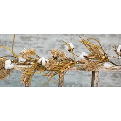 Homegifo *cotton & Fall Grass Garland 5ft In Yellow
