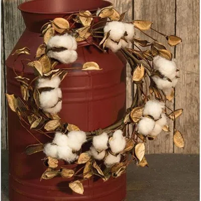 Homegifo *cotton Wreath W/shells 12" In Brown