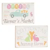 Homegifo Cottontail Bunny Farm Block Sign 2 Asstd.