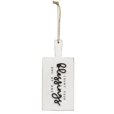 Homegifo *count Your Blessings Cutting Board Sign Ornament In White