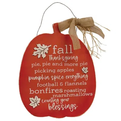 Homegifo Counting Your Blessings Pumpkin Sign In Red