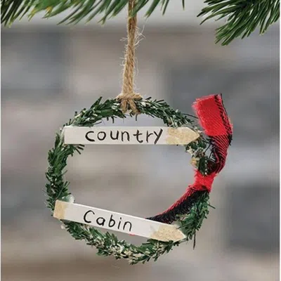 Homegifo *country Cabin Wreath Ornament In Green