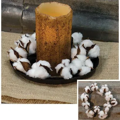 Homegifo *country Cotton Ball Ring 6" In Multi