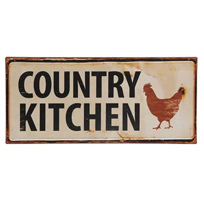 Homegifo Country Kitchen Metal Sign In Neutral