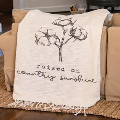 Homegifo Country Sunshine Woven Throw In White