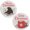 Homegifo Cozy Christmas Round Easel Sign 2 Asstd.