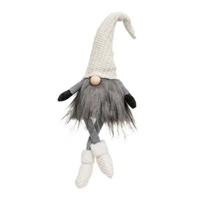 Homegifo Cream Knit Dangle Legs Gnome In Multi