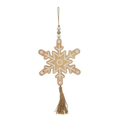 Homegifo *cutout Snowflake Wood Ornament In Neutral