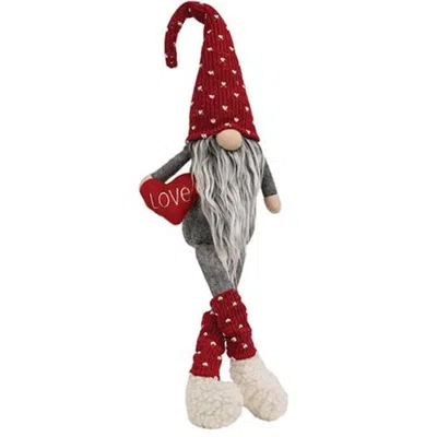 Homegifo *dangle Leg Love Gnome W/leg Warmers In Red