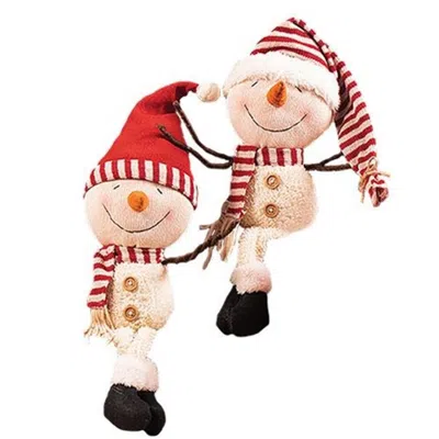 Homegifo Dangle Leg Plush Big Head Snowman 2 Asstd. In Multi