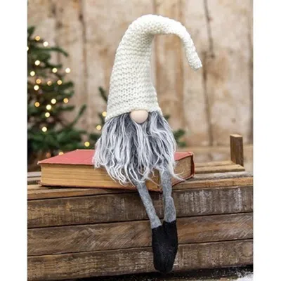 Homegifo *dangle Leg Plush Gray Santa Gnome In Blue