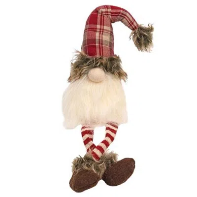 Homegifo Dangle Leg Red Plaid Santa Gnome In Multi