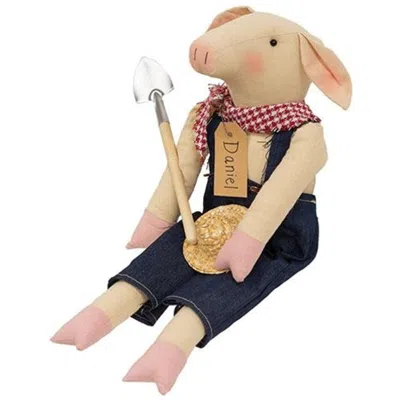 Homegifo Daniel Gardener Pig Doll In Blue