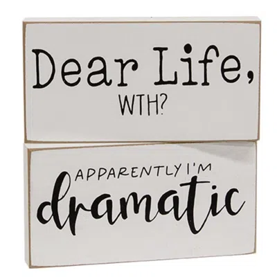 Homegifo Dear Life Wth? Block Sign 2 Asstd. In Gray