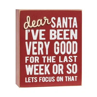 Homegifo Dear Santa I've Been Very Good Box Sign In Red