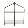 Homegifo Distressed Beaded 2-tier Planter Shelf