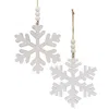 Homegifo Distressed Beaded Wooden 6 Point Snowflake Hanger 2 Asstd