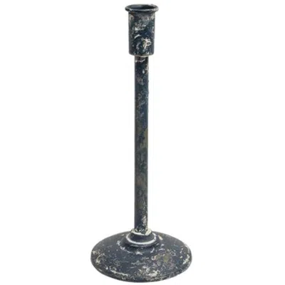 Homegifo Distressed Black Candle Holder 11.75"