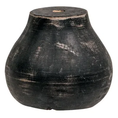 Homegifo Distressed Black Round Flower Holder