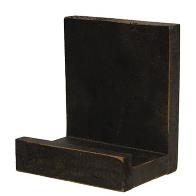 Homegifo Distressed Black Wooden Plate/frame Holder In Blue