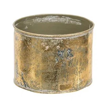 Homegifo Distressed Gold Round Bucket